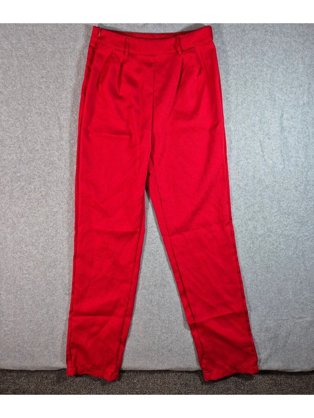 SHEIN Size S Red High Rise Pleated Dress Pants Trousers Straight Leg
